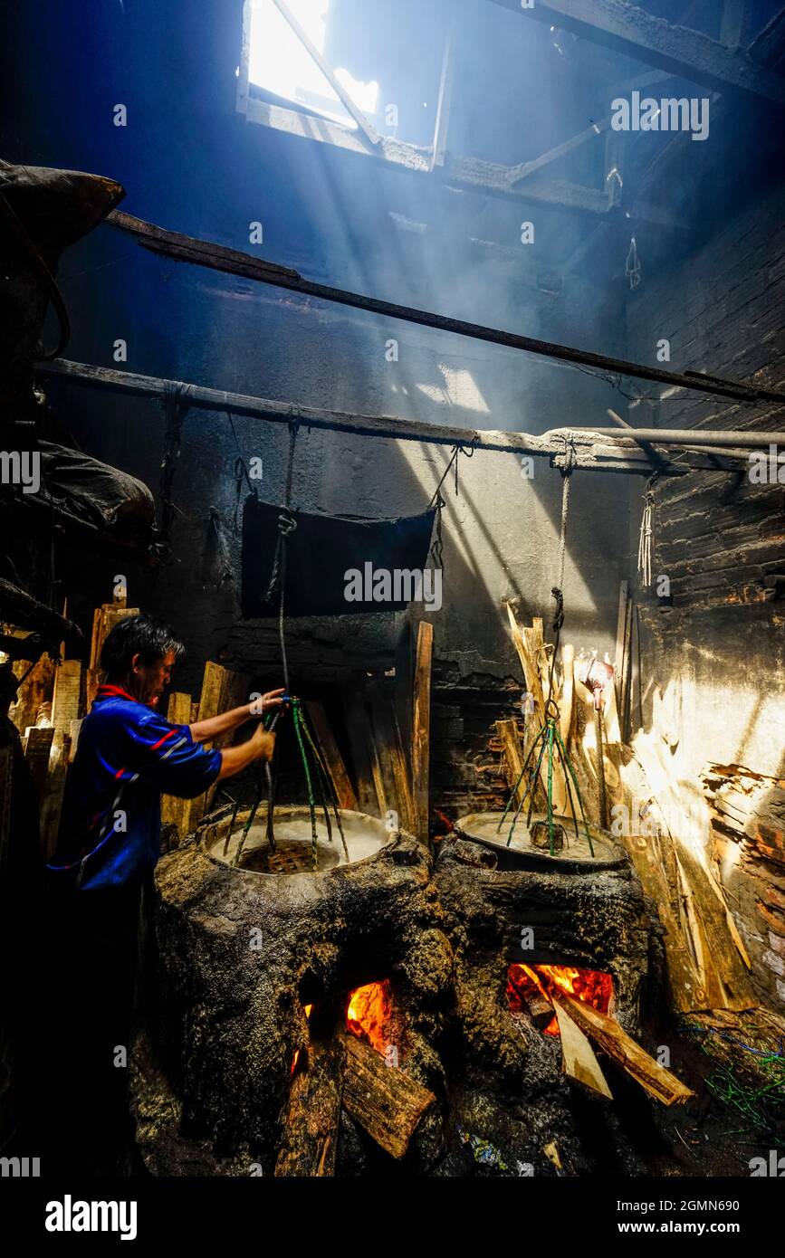 Vita quotidiana nella provincia di Binh Dinh Vietnam centrale Foto Stock