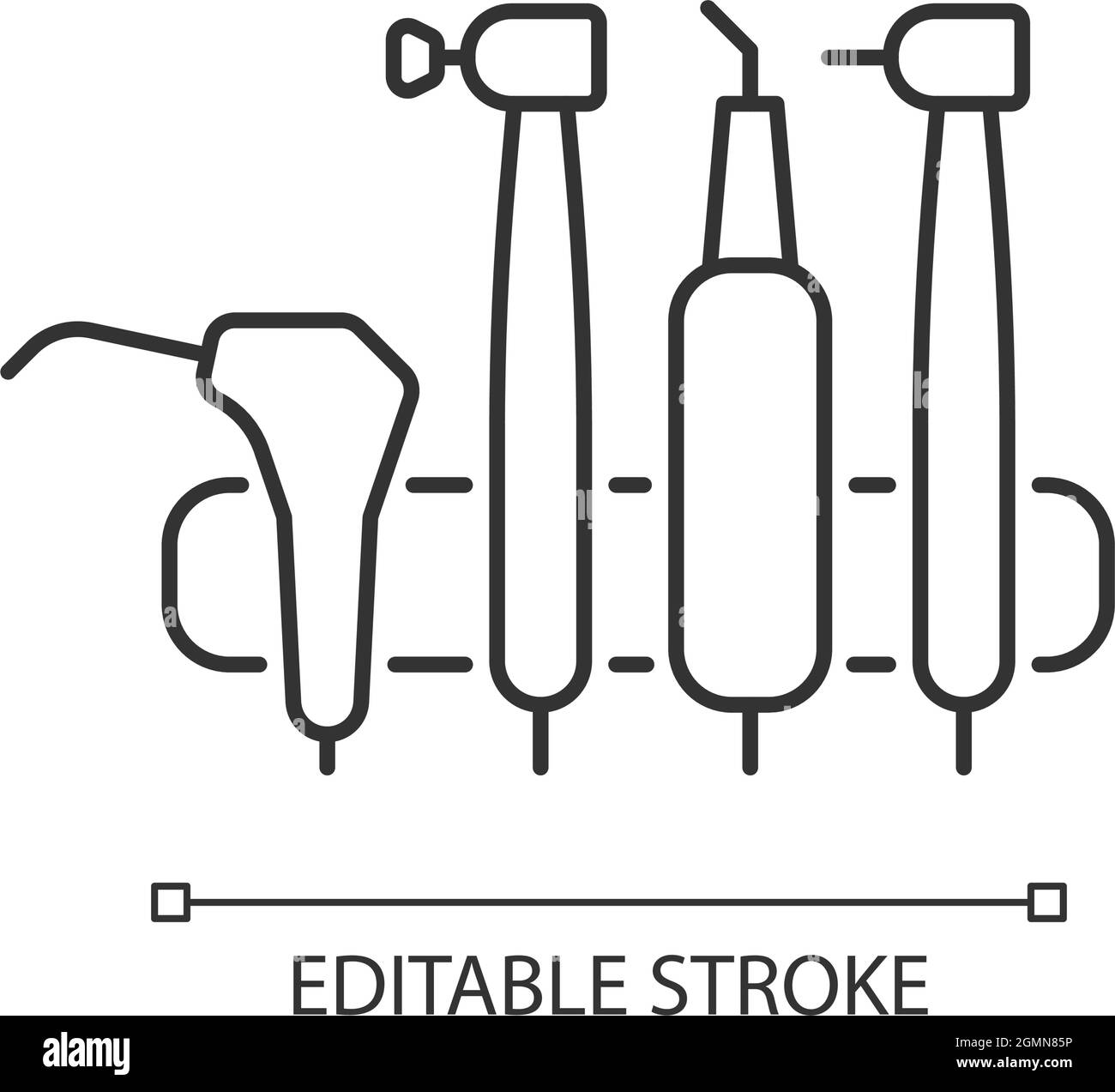 Icona lineare unità dentale Illustrazione Vettoriale