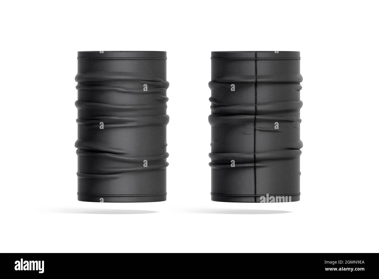 gilet nero vuoto non piegato sul collo vista anteriore e posteriore del mockup Foto Stock