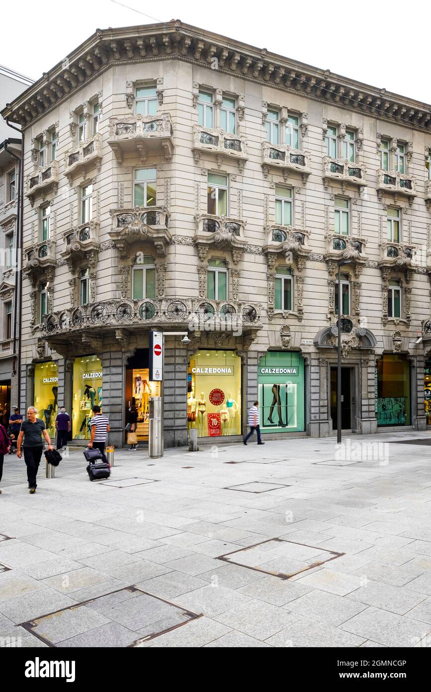Palazzo Pagnamenta (Palazzo 1909) di Via Pretorio 1, architetto Paolo Zanini, 1908, Lugano, Canton Ticino, Svizzera. Foto Stock