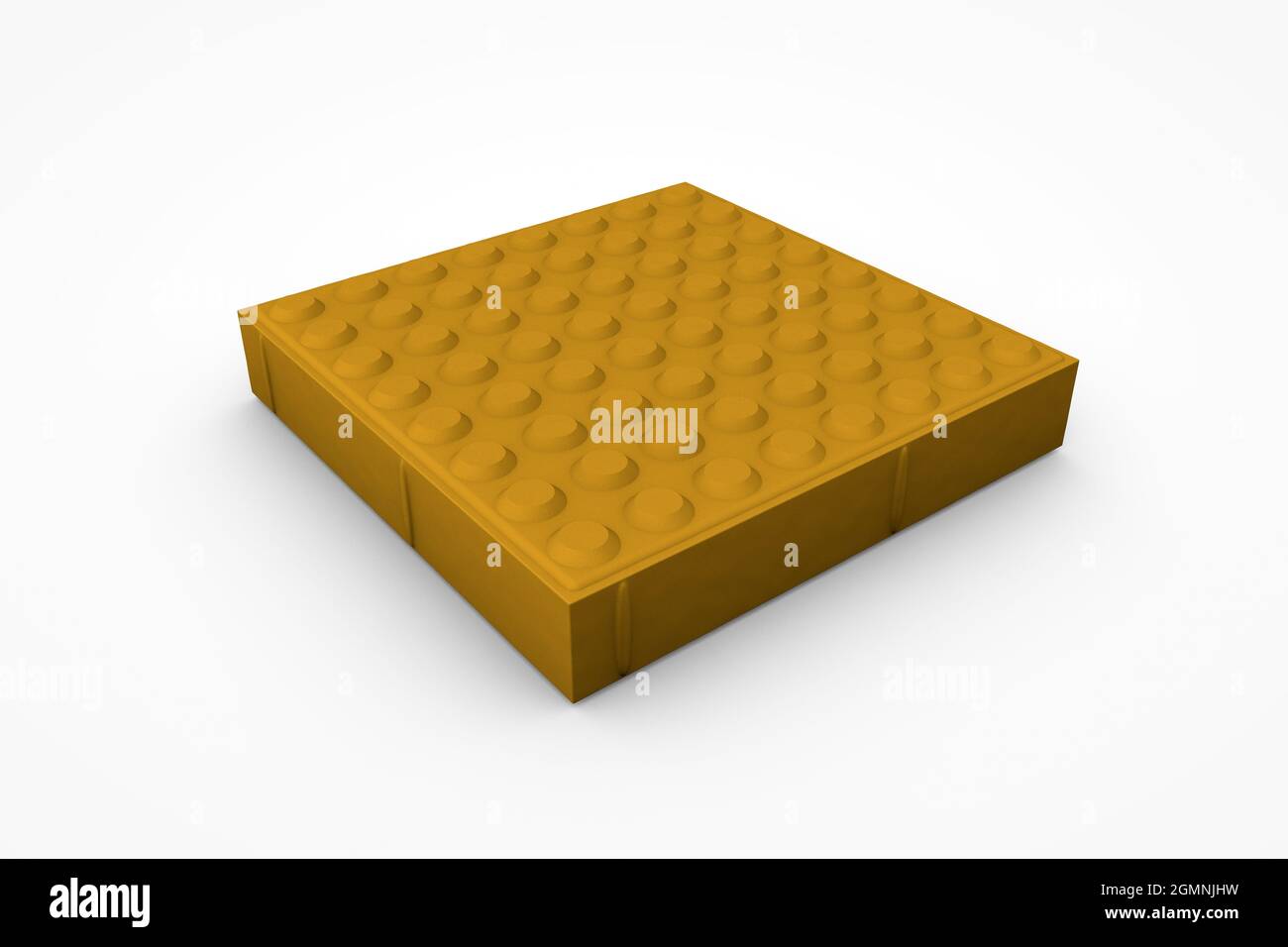 Calcestruzzo prefabbricato in ciottoli per pavimenti su sfondo bianco, illustrazione 3D Foto Stock