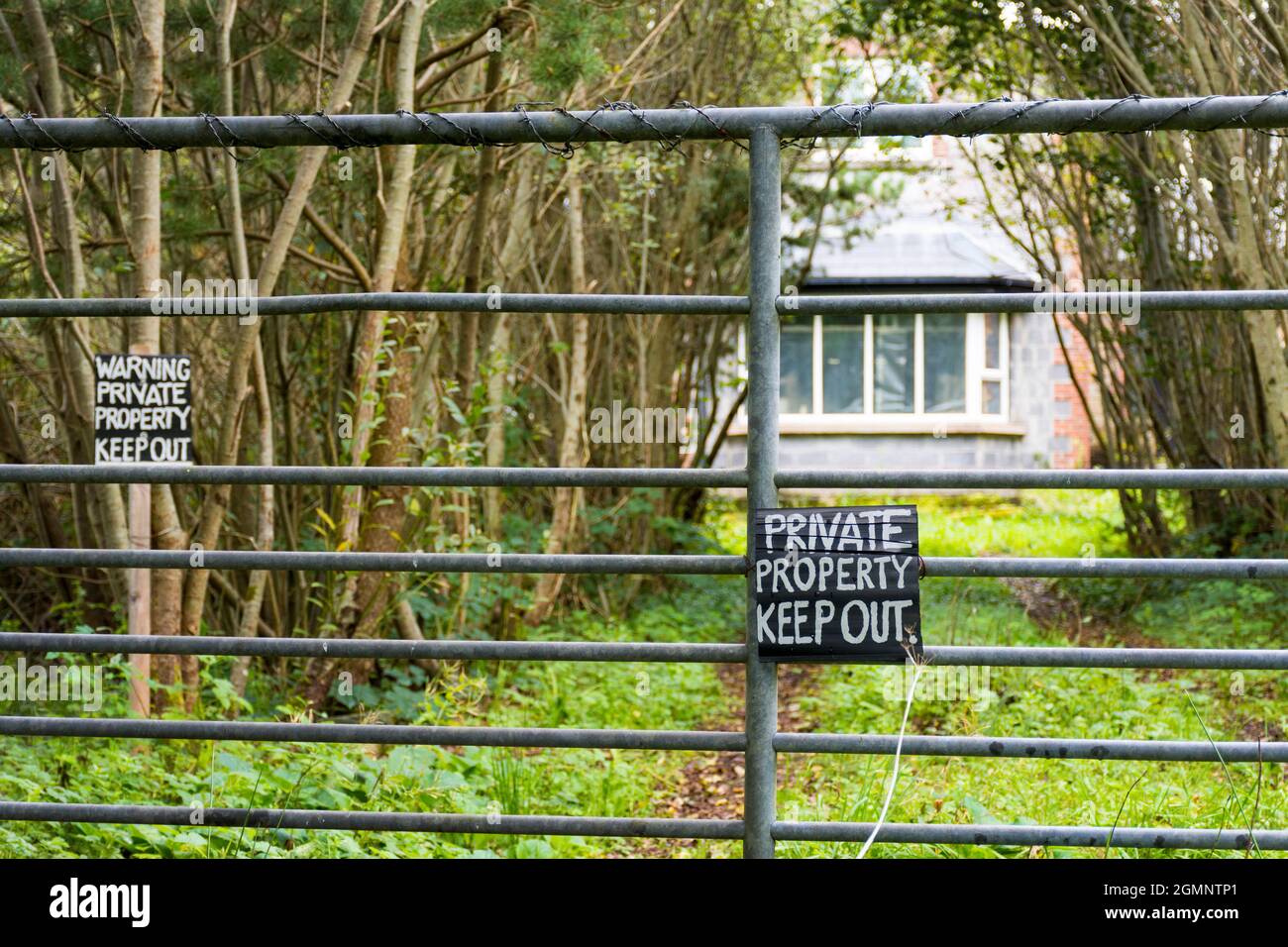 Cartello, cartello, segnaletica, tenuta di proprietà privata, Irlanda Foto Stock