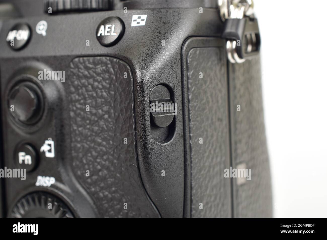 Pulsante di blocco dello slot della scheda di memoria Foto Stock