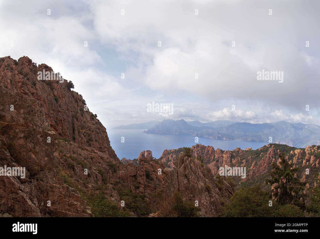 Vista montagna in Corsica Foto Stock