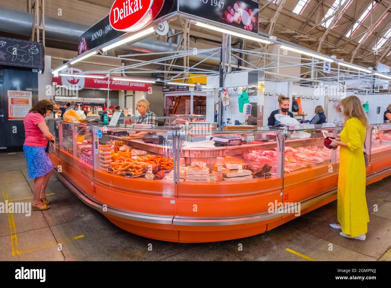 Meat Hall, Centraltirgus, mercato centrale, riga, Lettonia Foto Stock