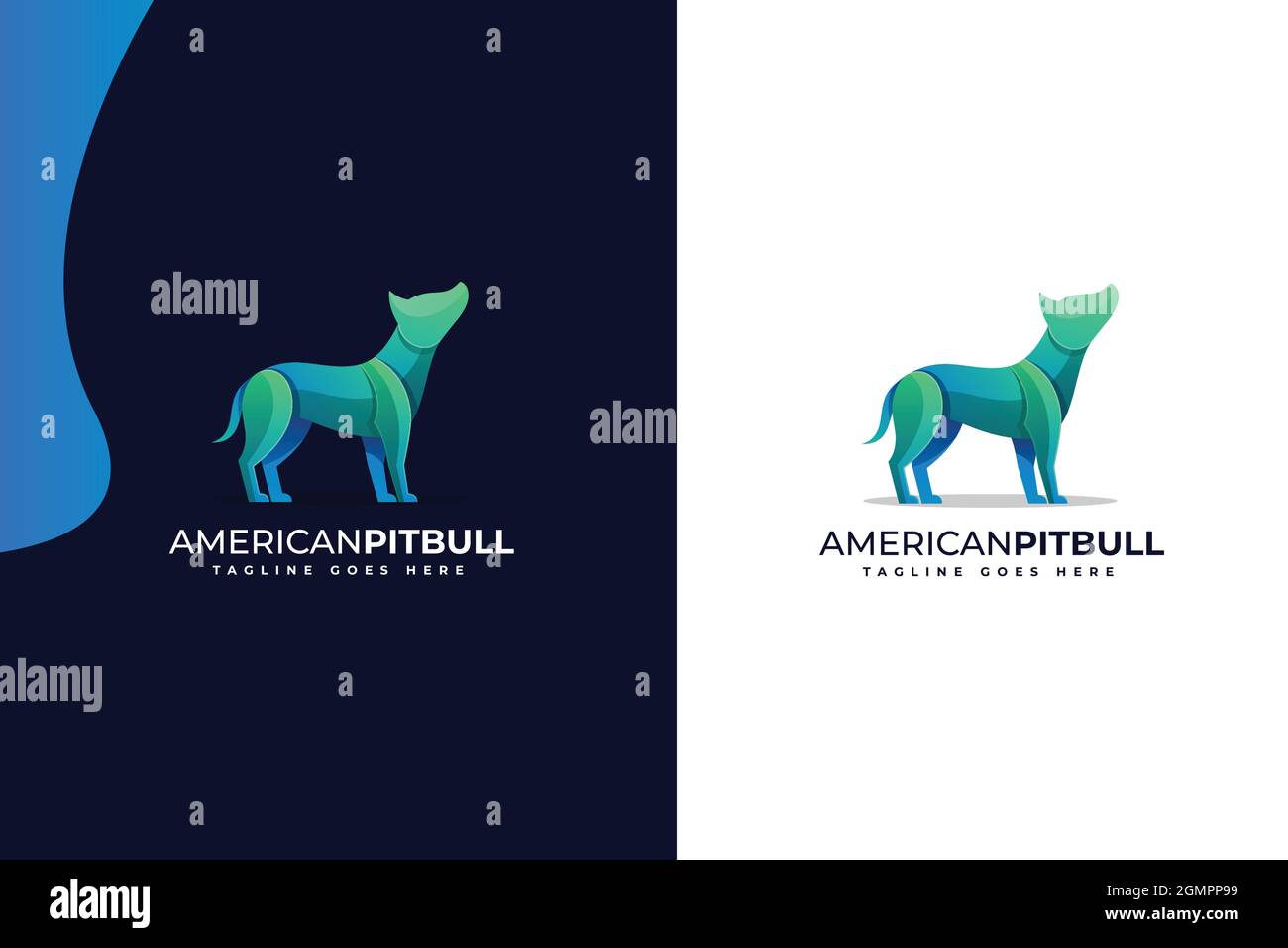 Moderno astratto colorato disegno del cane Pitbull e illustrazione vettoriale Illustrazione Vettoriale