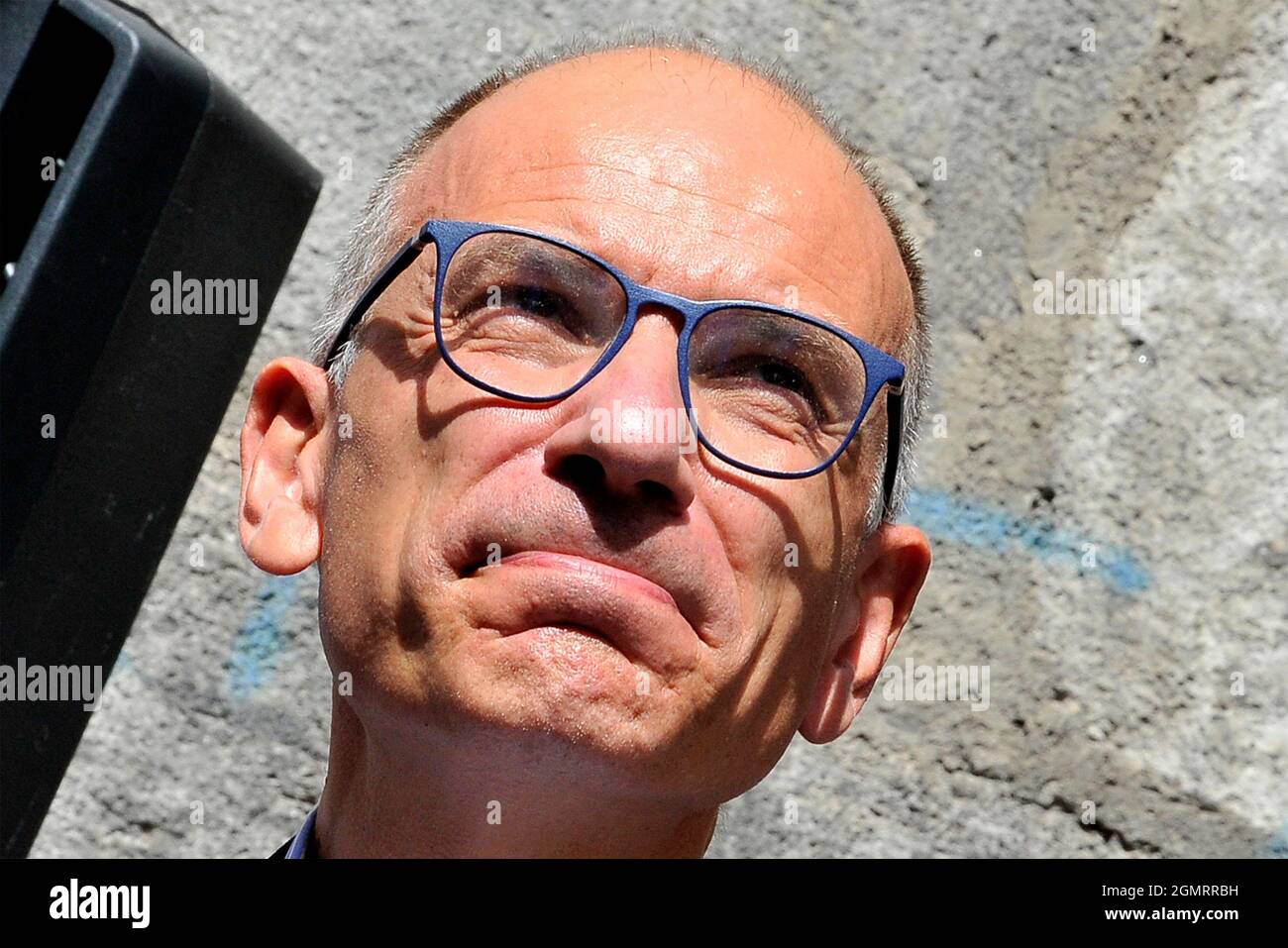 Napoli, Italia. 20 Settembre 2021. Enrico letta, segretario del PD, durante la sua visita a Napoli per sostenere il candidato sindaco della città di Napoli Gaetano Manfredi. Napoli, Italia, 20 settembre 2021. (Foto di Vincenzo Izzo/Sipa USA) Credit: Sipa USA/Alamy Live News Foto Stock