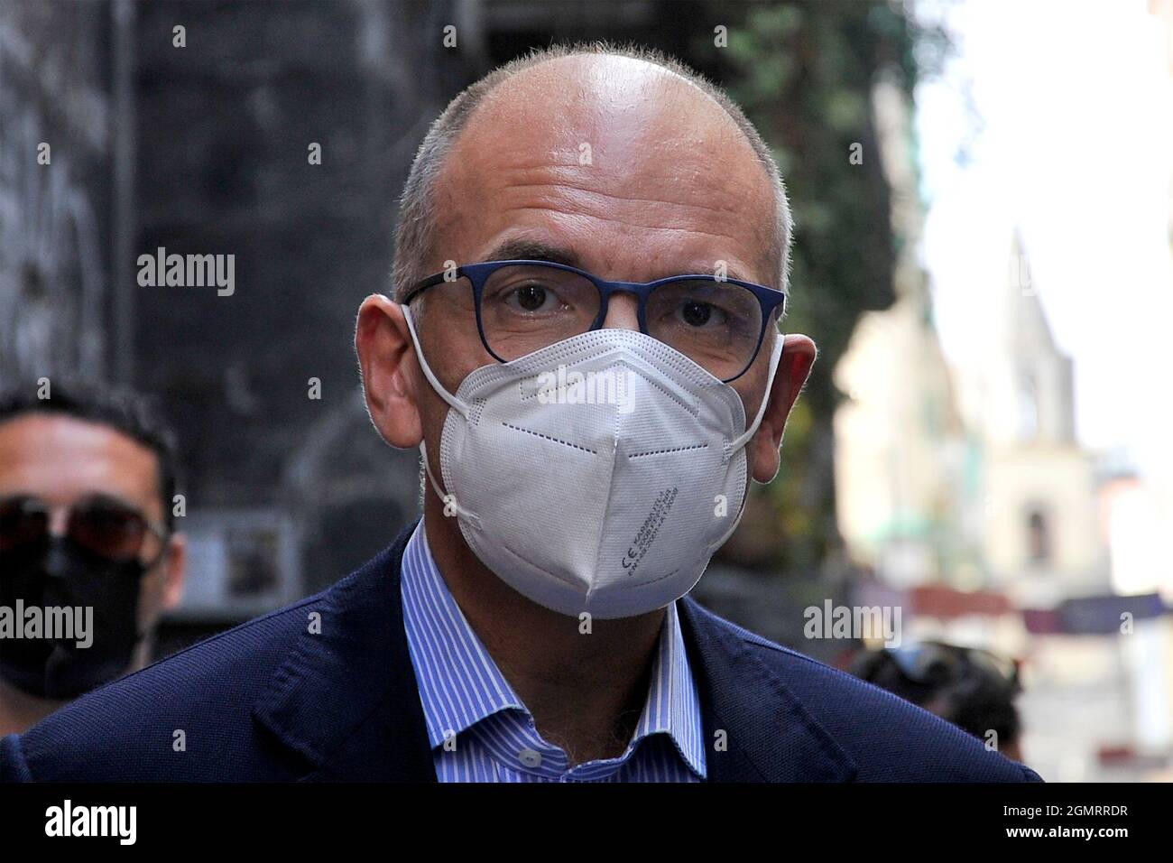 Napoli, Italia. 20 Settembre 2021. Enrico letta, segretario del PD, durante la sua visita a Napoli per sostenere il candidato sindaco della città di Napoli Gaetano Manfredi. Credit: Sipa USA/Alamy Live News Foto Stock