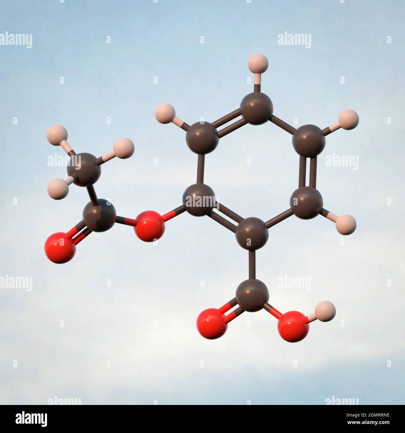 Molecola di aspirina, illustrazione Foto Stock
