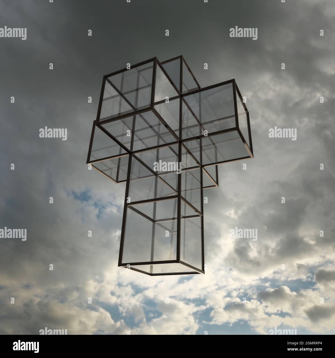 Tesseratta non piegata, illustrazione Foto Stock