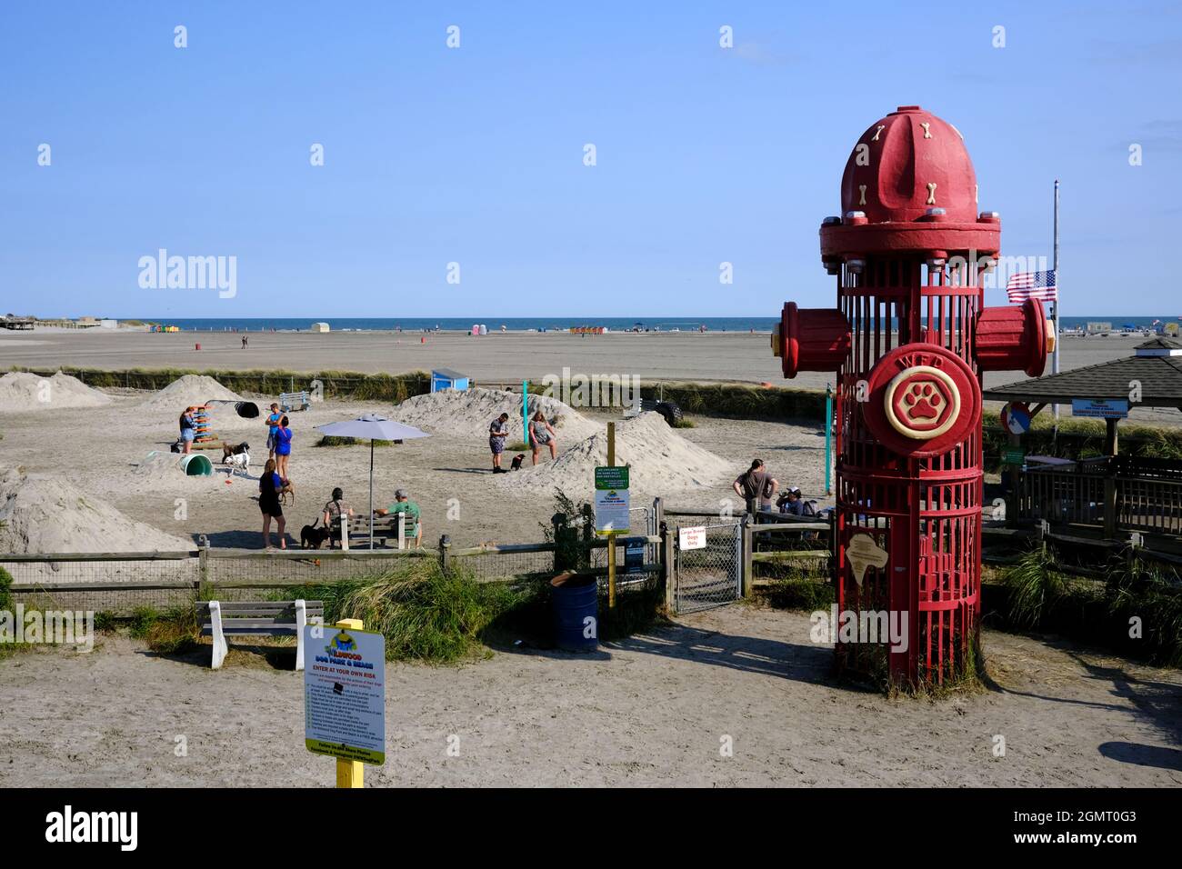 Wildwood Dog Park e spiaggia Foto Stock