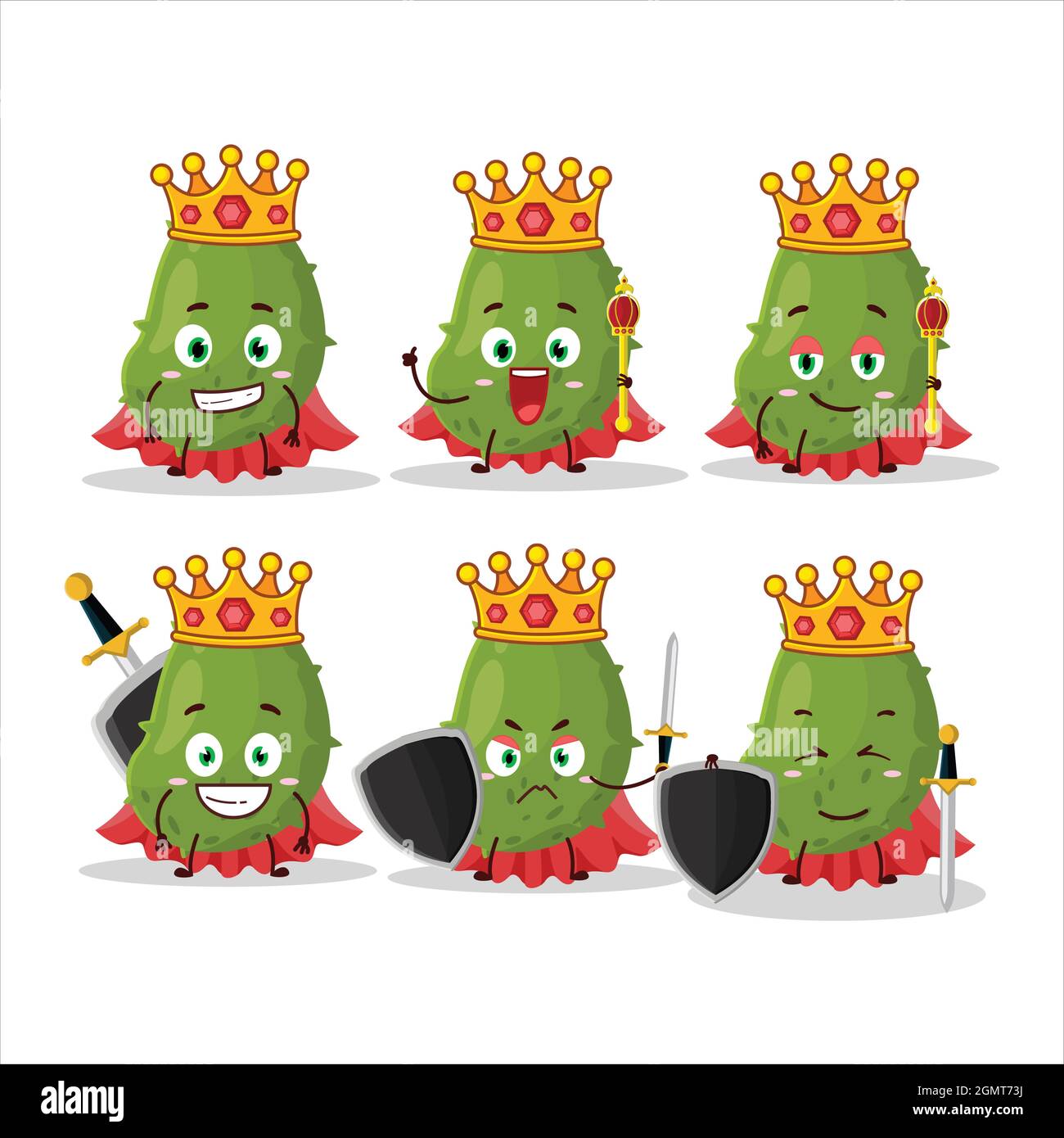 Un personaggio cartoon Carismatico del virus del re che indossa una corona d'oro. Illustrazione vettoriale Illustrazione Vettoriale