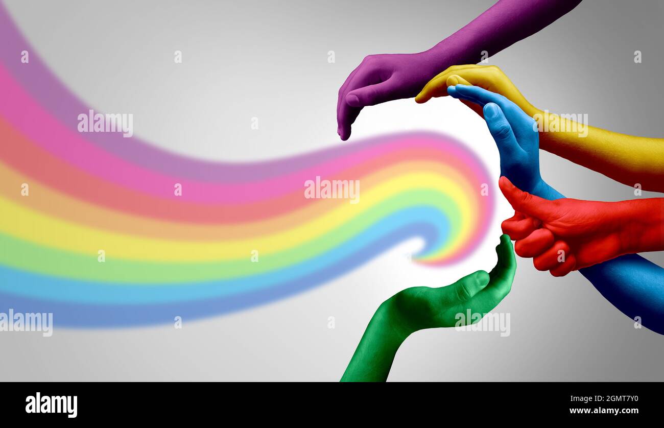 Creatività umana e brainstorming o brainstorming concetto o psicologia simbolo come una mente creativa fatta di mani diverse. Foto Stock