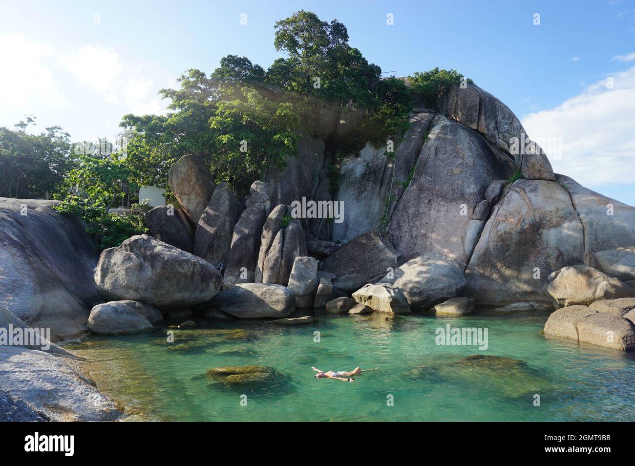 Laguna tropicale nascosta nel sud-est asiatico: Thailandia, Koh Samui Foto Stock