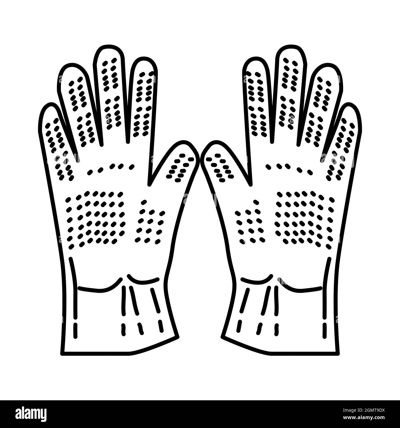 Guanto in silicone per attrezzi per la cura del corpo degli animali disegno a mano icona Set Vector. Illustrazione Vettoriale