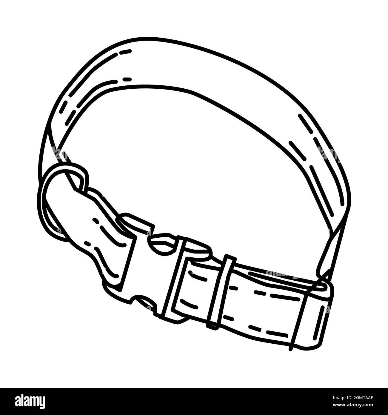 Colletto riflettente in tartan per accessori per animali da compagnia Set di icone disegnate a mano Vector. Illustrazione Vettoriale