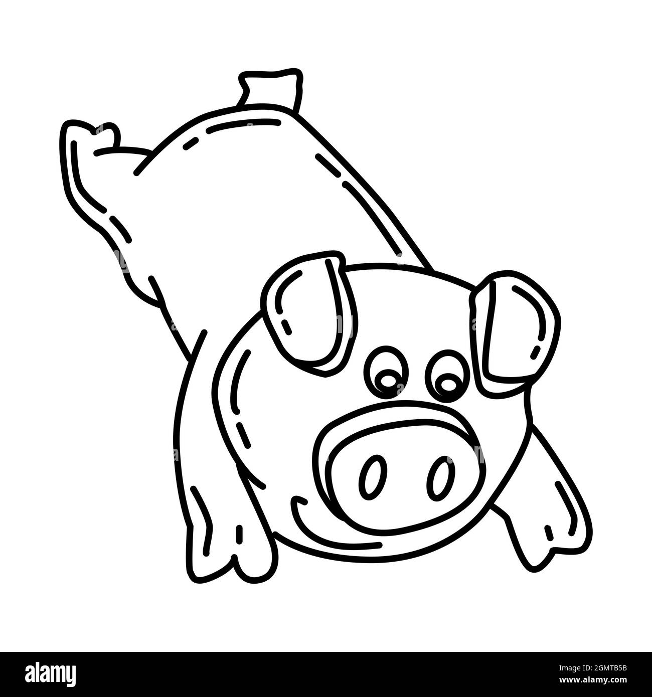 Giocattolo del cane del Pig del lattice per il dispositivo dei giocattoli del PET vettore disegnato a mano dell'icona. Illustrazione Vettoriale