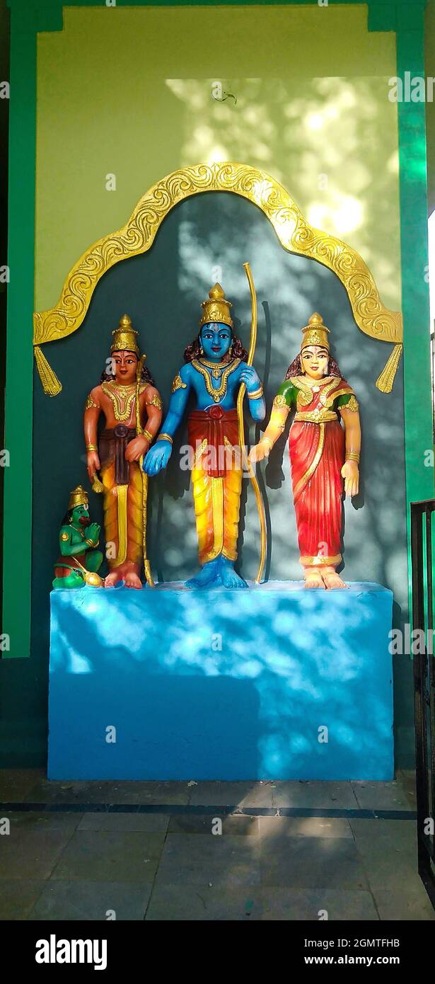 Dèi Sri Rama lakshmana sita & Hunuman Foto Stock