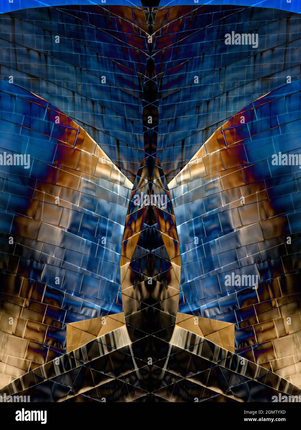 Bilbao, Spagna - 8 settembre 2015 questo è iniziato come un'immagine del bellissimo esterno del museo Guggenheim di Bilbao, Spagna. Ma poi mi sono adve Foto Stock