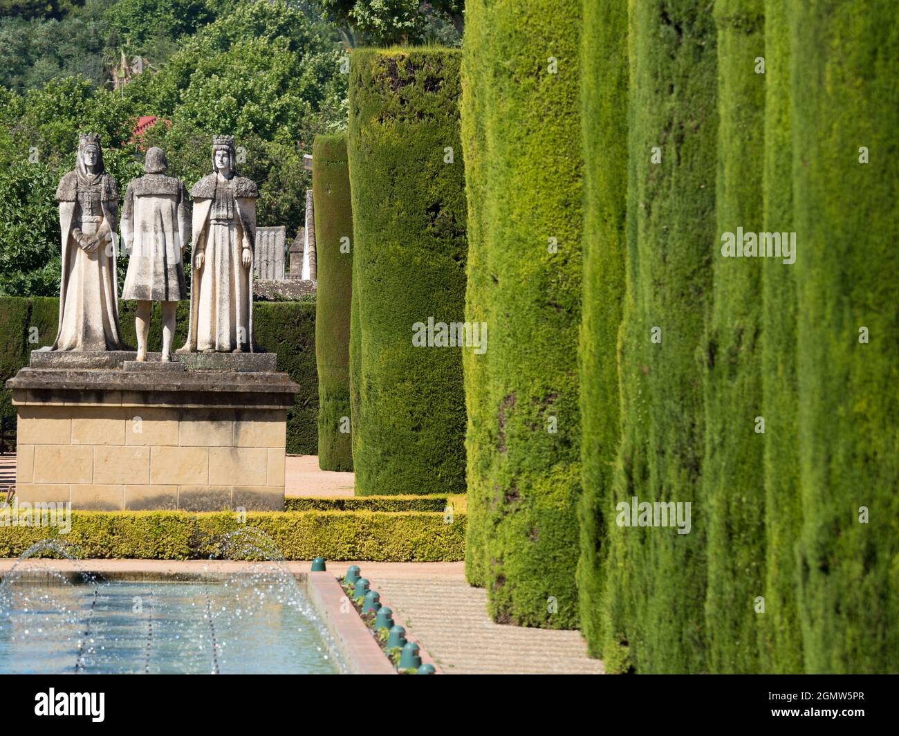 Cordoba, Spagna - 16 giugno 2015; nessuna gente in vista. L'Alcazar de los Reyes Cristianos (Alcazar dei Re Cristiani), noto anche come l'Alcazar di C. Foto Stock