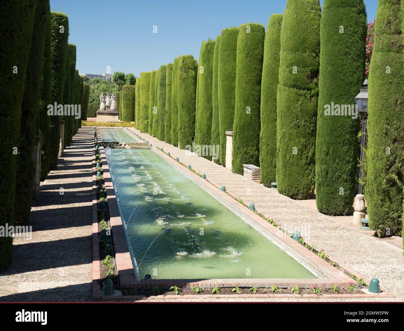 Cordoba, Spagna - 16 giugno 2015; nessuna gente in vista. L'Alcazar de los Reyes Cristianos (Alcazar dei Re Cristiani), noto anche come l'Alcazar di C. Foto Stock