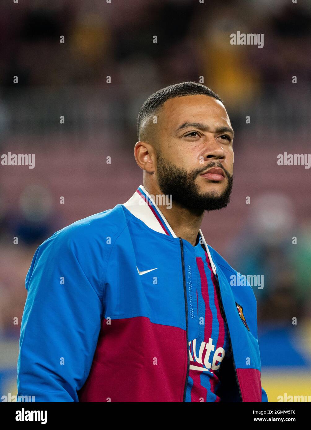 SPAGNA-CALCIO-LA LIGA SANTANDER-FCB VS GRANADA CF. FC Barcelona (9) Memphis Depay durante la partita de la Liga Santander tra FC Barcelona e Granada CF a Camp Nou, Barcellona, Spagna, il 20 settembre 2021. © Joan Gosa 2021 Foto Stock