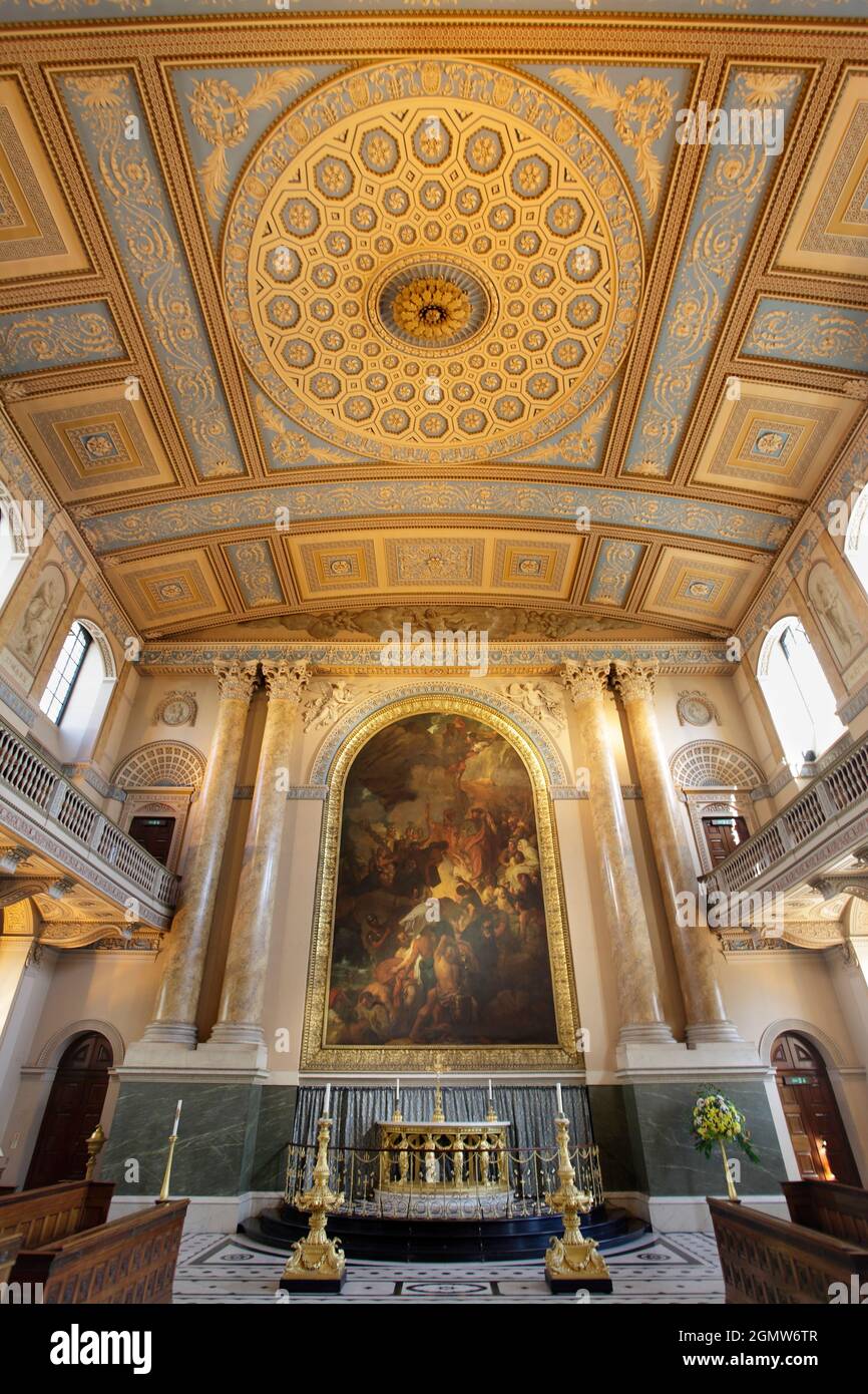 Greenwich, Londra - 2009; l'Old Royal Naval College è il fulcro architettonico di Maritime Greenwich, un importante sito patrimonio mondiale dell'UNESCO a lo Foto Stock