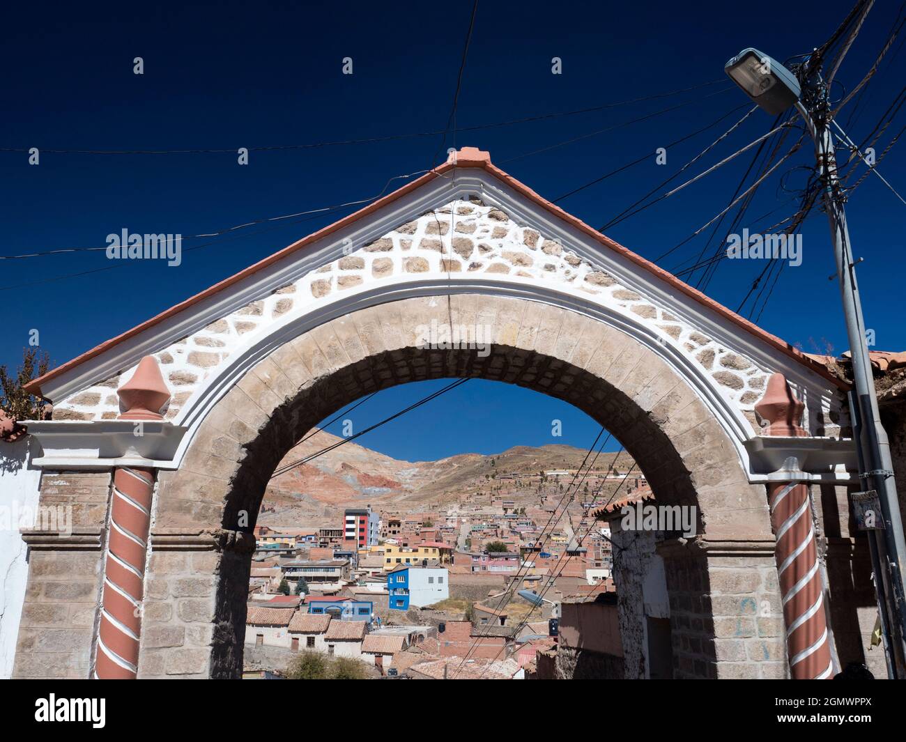 Potosi, Bolivia - 22 maggio 2018 Potosi e la sua storia sono inestricabilmente legate all'argento. Una delle città più alte del mondo ad un'altitudine di Foto Stock