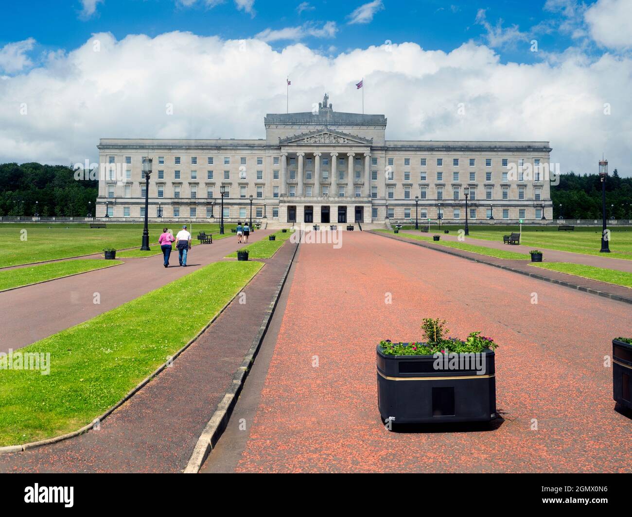L'edificio del Parlamento dell'Irlanda del Nord è comunemente conosciuto come Stormont, grazie alla sua posizione nell'area di Stormont Estate di Belfast. In precedenza hou Foto Stock