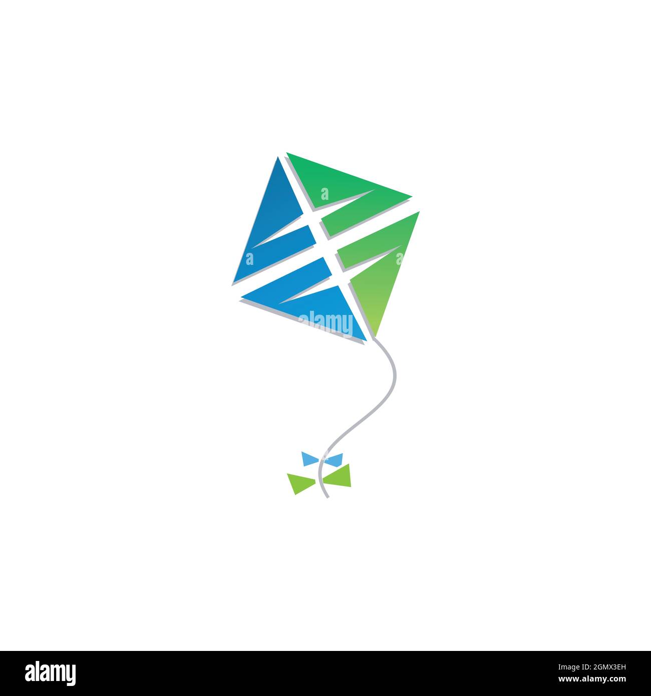 astratto elegante kite logo icona flat concetto vettoriale design grafico Illustrazione Vettoriale