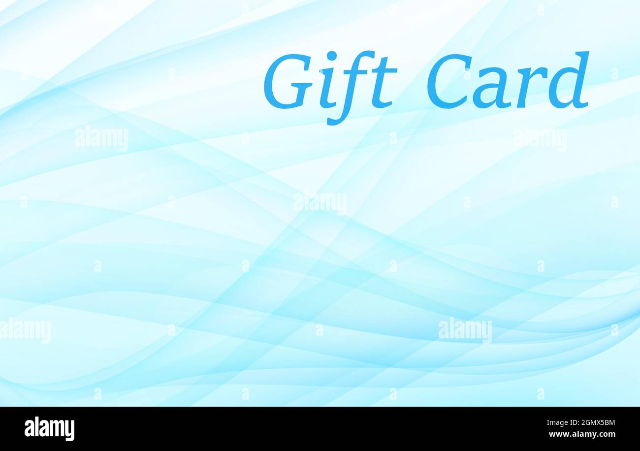 Carta regalo blu chiaro con motivo a onda. Sfondo vettoriale astratto. Elegante modello per coupon bonus, voucher, certificato, invito. EPS10 Illustrazione Vettoriale