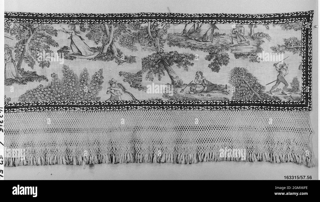 Valenza. Data: CA. 1790; Cultura: Americana; Media: Cotone stampato,  tessuto inglese; dimensioni: 166 x 23 pollici (421.6 x 58.4 cm);  classificazione Foto stock - Alamy
