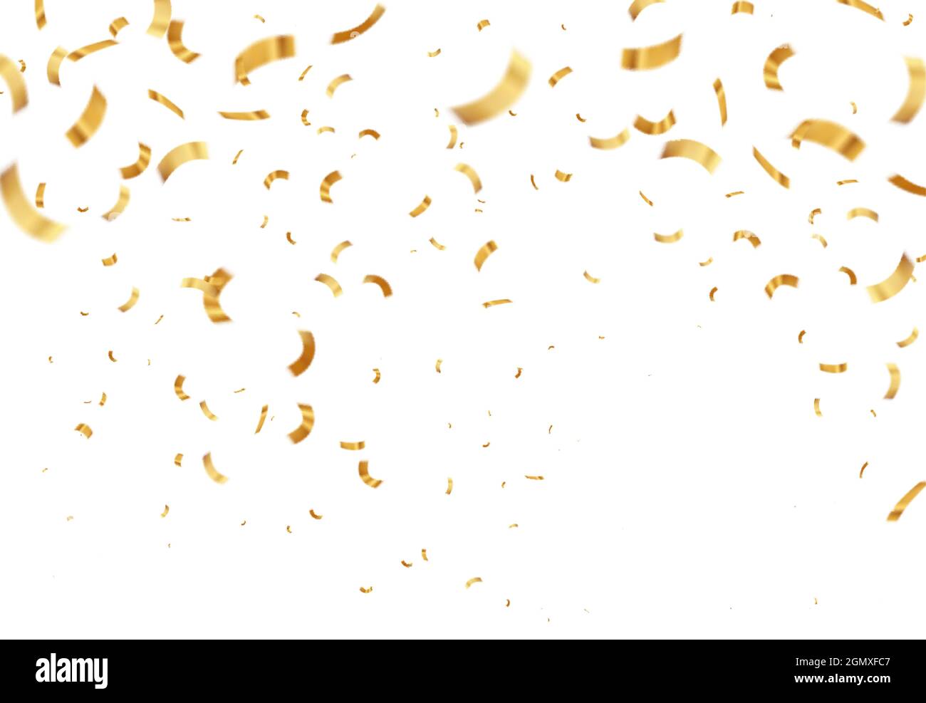 Illustrazione vettoriale sfocata di confetti d'oro isolati su uno sfondo trasparente. Illustrazione Vettoriale