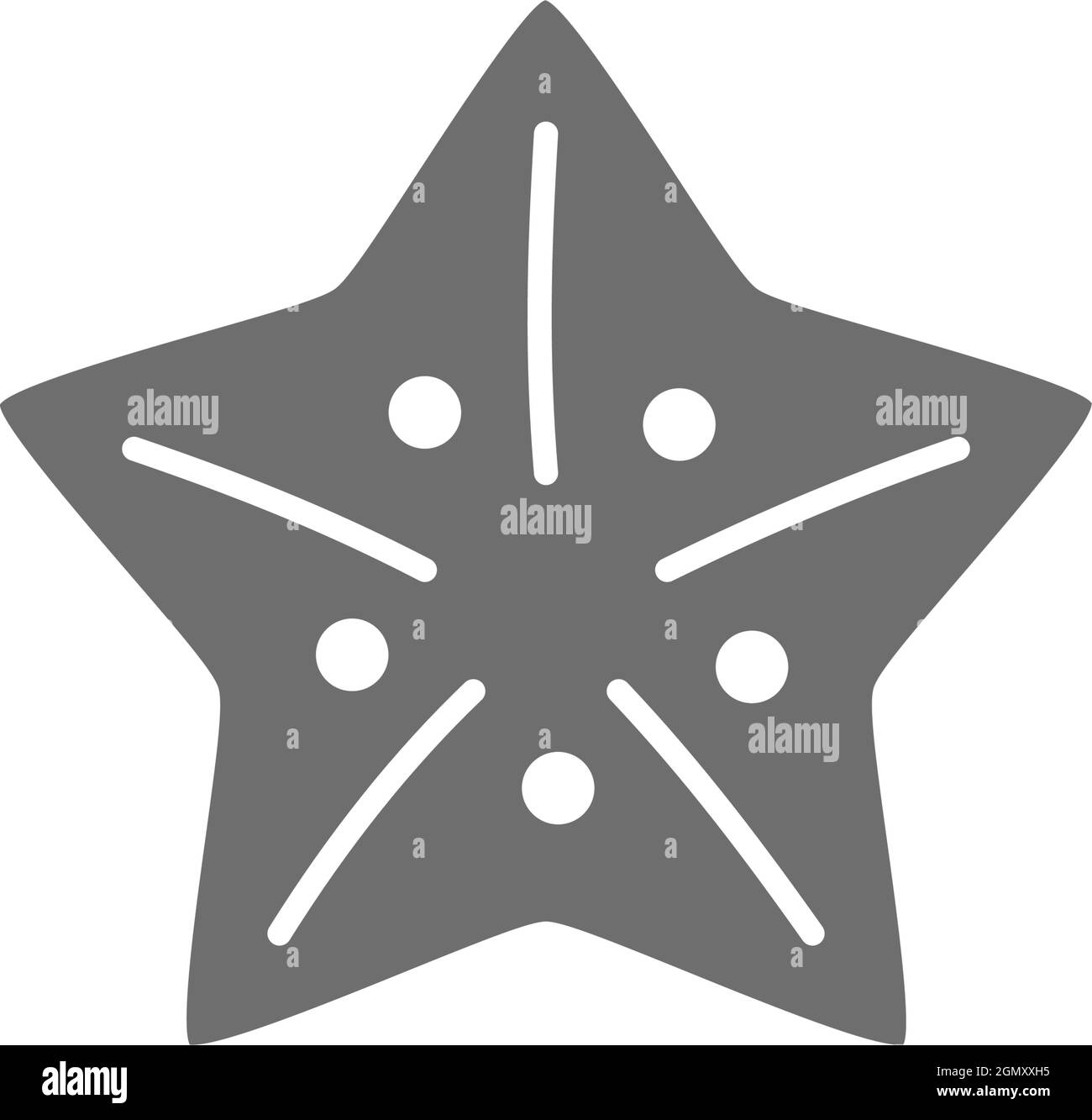 Stelle marine, creature marine icona grigia. Isolato su sfondo bianco Illustrazione Vettoriale