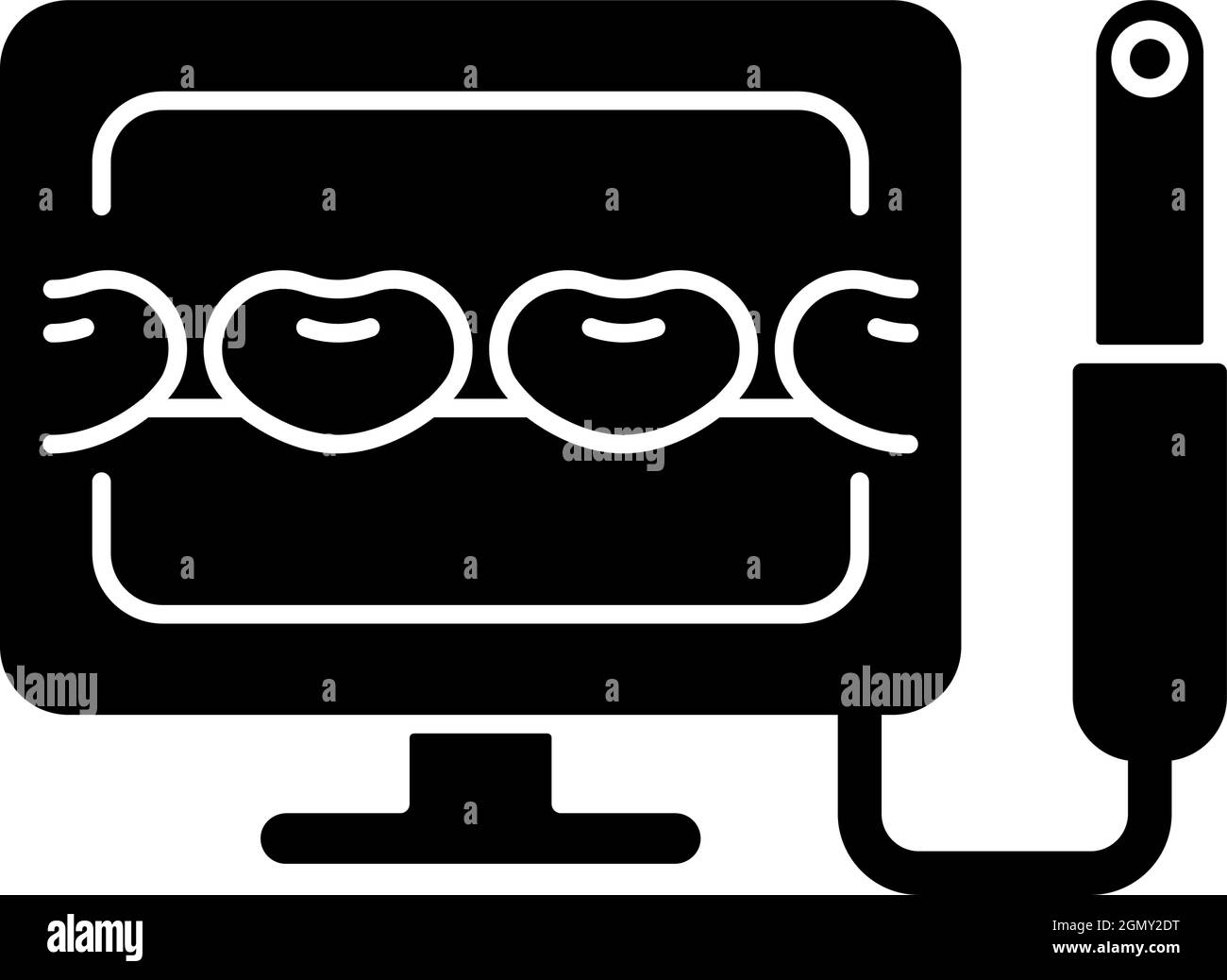 Icona glyph nero della fotocamera intraorale Illustrazione Vettoriale