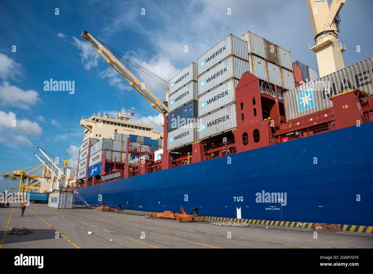 Attività del porto di Chittagong. Attività portuali di Chittagong Foto Stock