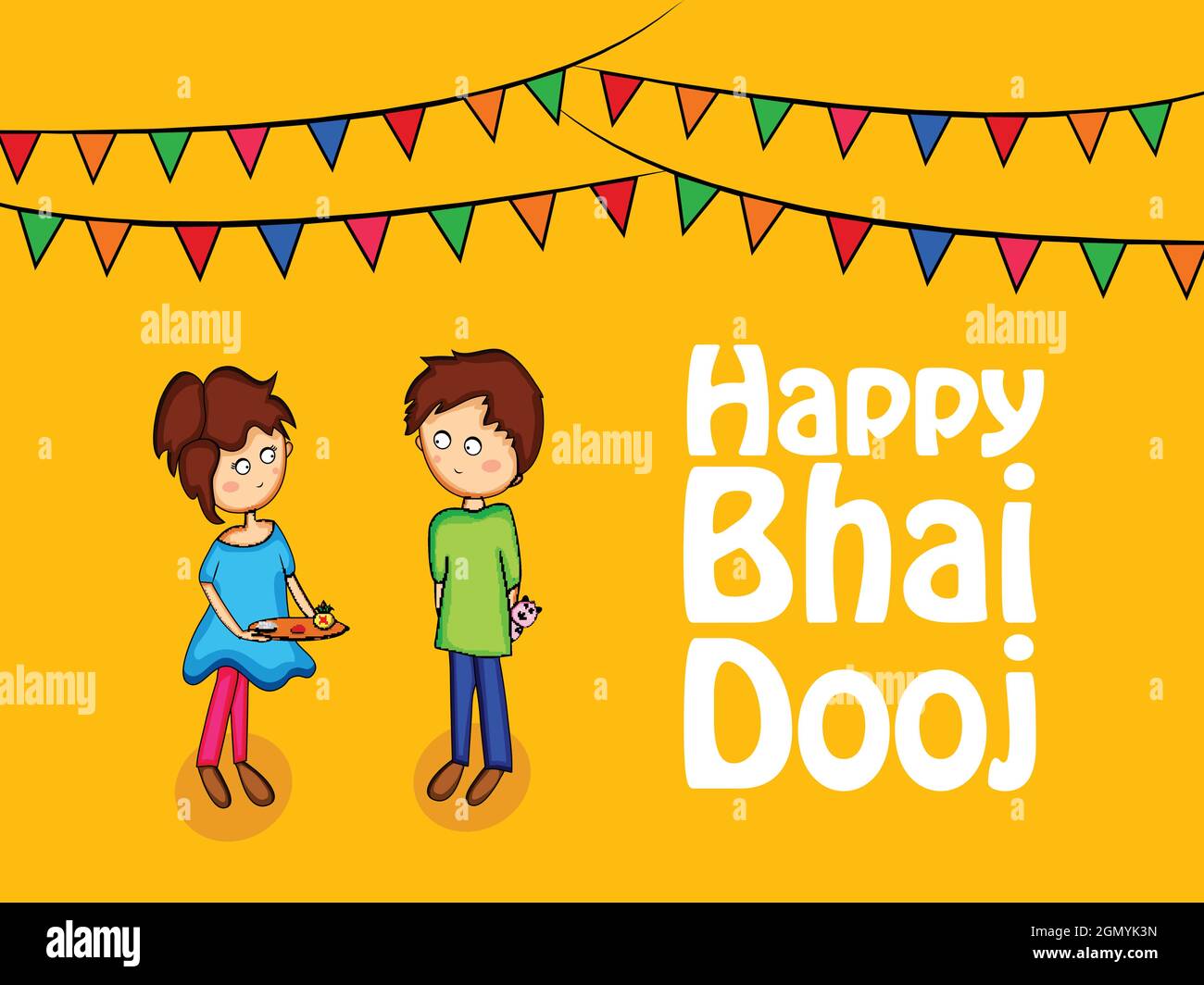 Bhai Dooj India Festival sfondo Illustrazione Vettoriale