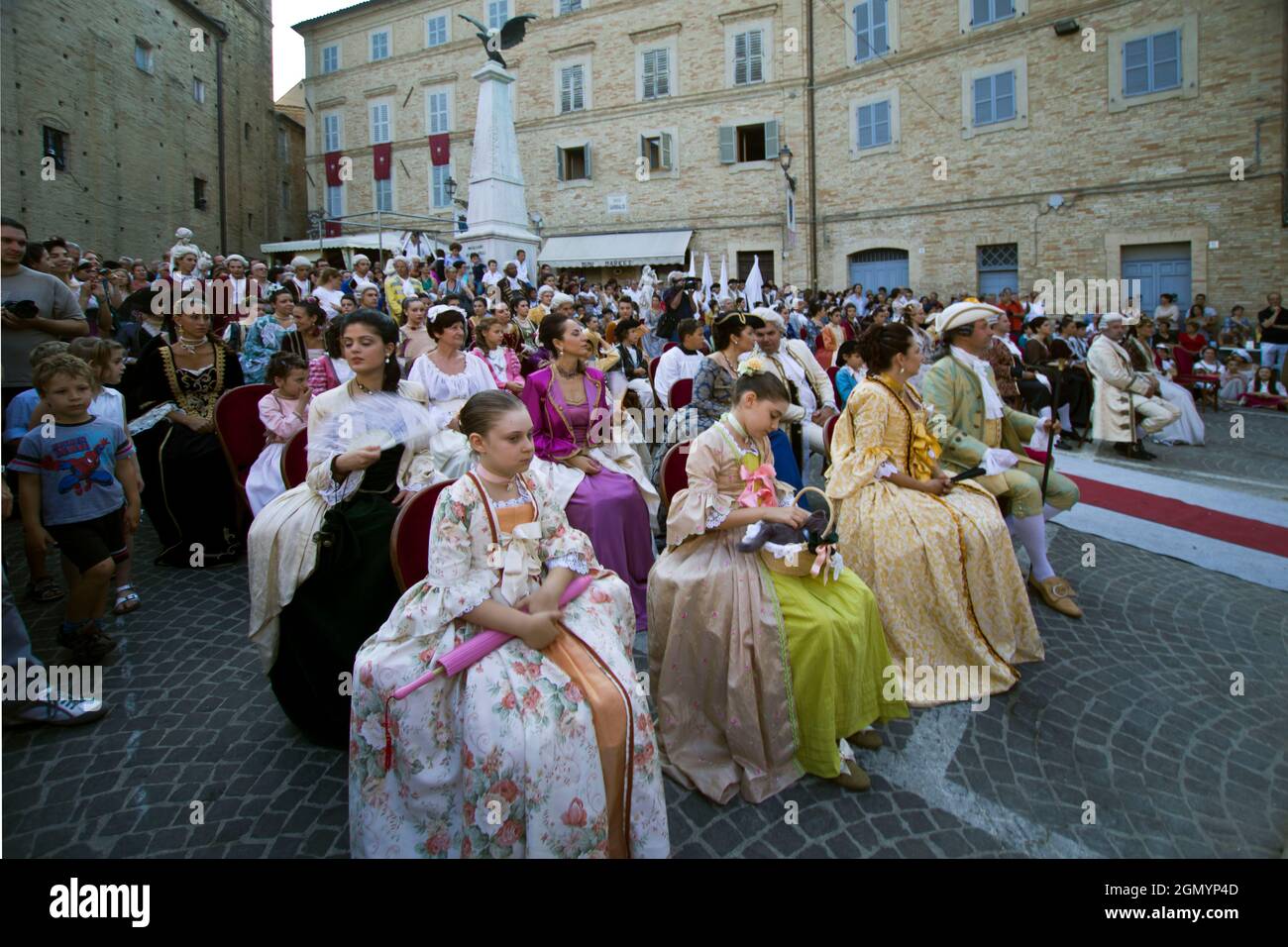 Rievocazione storica del 700, contenuta in Dress Vintage, People, Mogliano, Marche, Italia, Europa Foto Stock