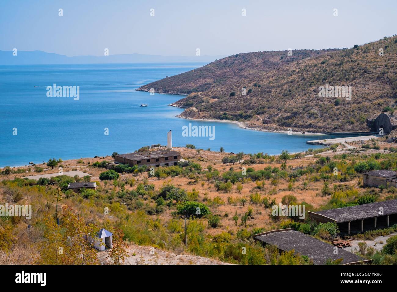 Famosa baia di Porto Palermo nel sud dell'albania Foto Stock