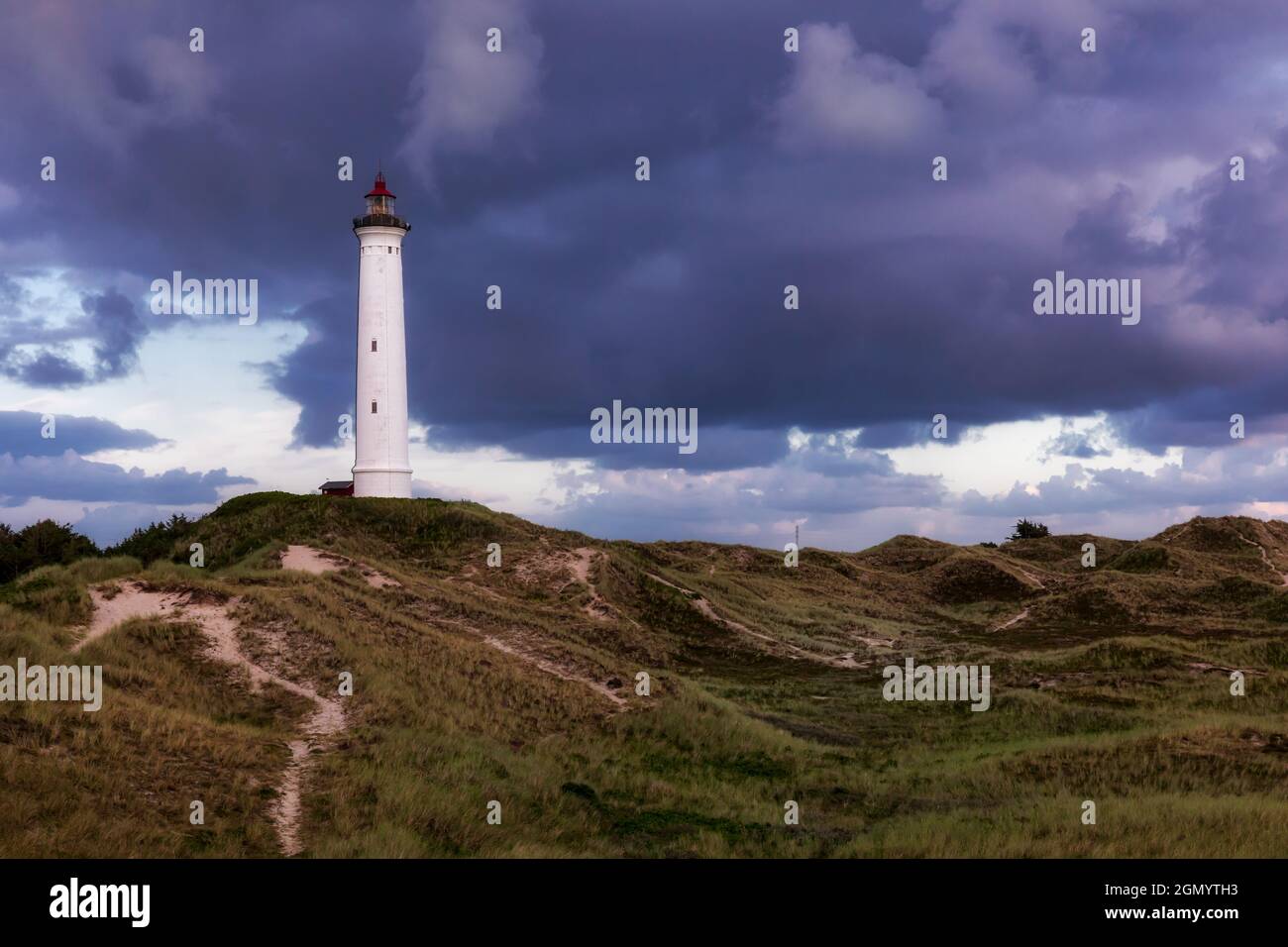 Lyngvig faro, Hvide Sande, Danimarca Foto Stock