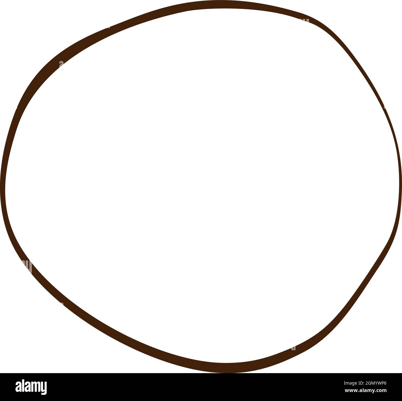 Doodle Wave disegno a mano Scribble Circle ART line Frame. Elemento di design vettoriale scandinavo per il testo della tua storia Illustrazione Vettoriale