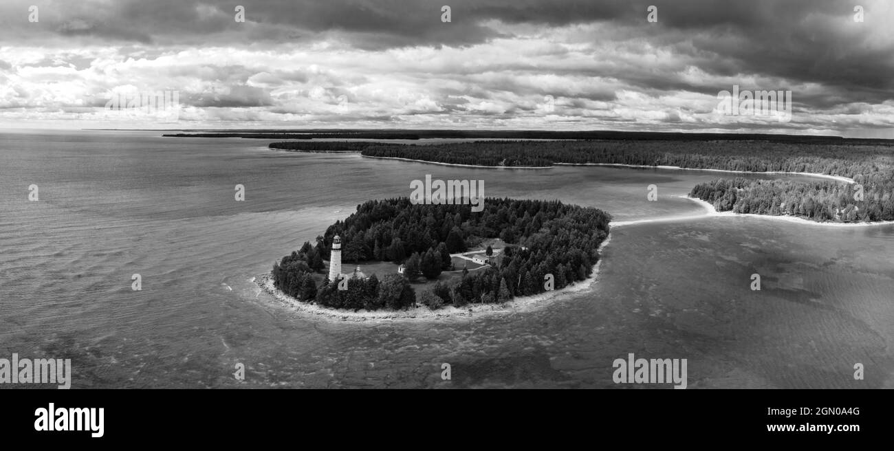 Foto del faro di Cana Island, del parco della contea di Cana Island, della contea di Door, Wisconsin, USA. Foto Stock