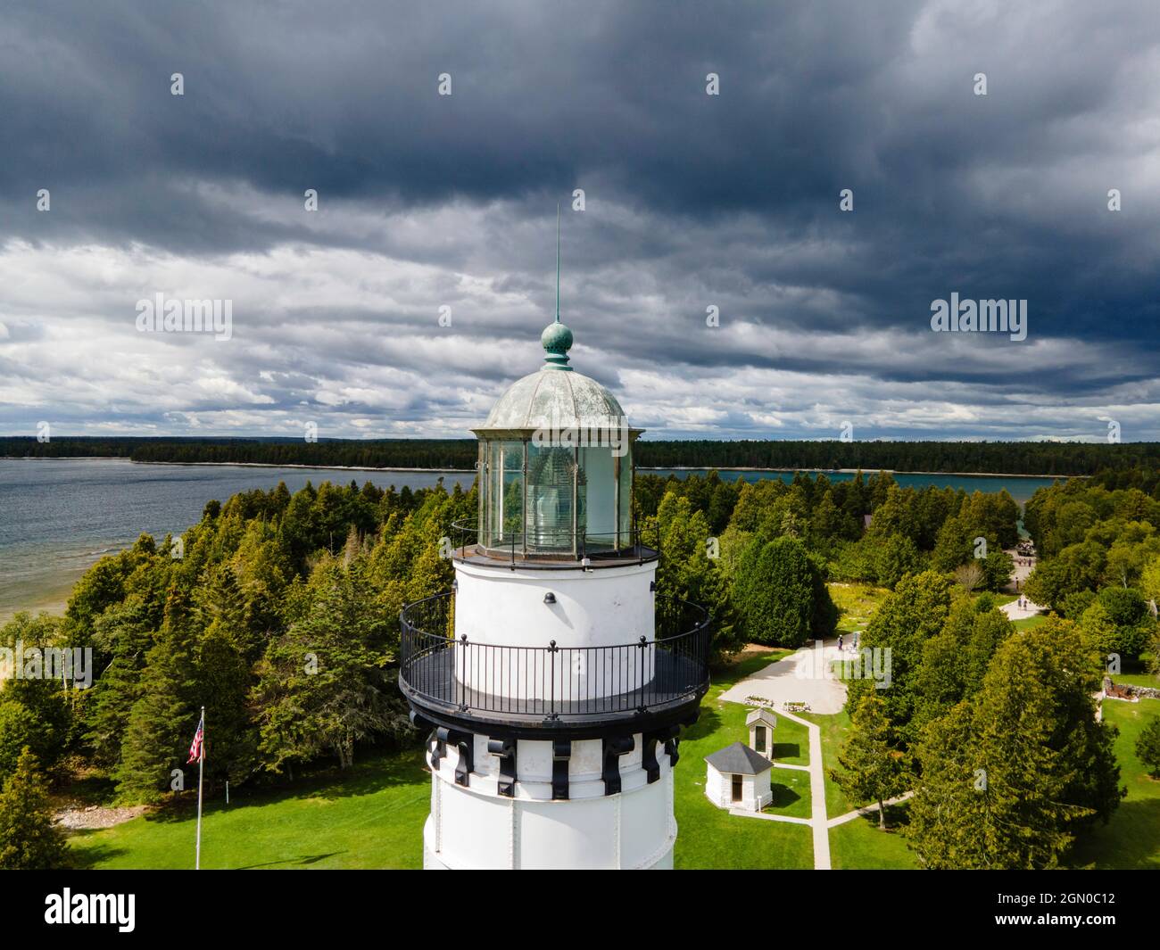 Foto del faro di Cana Island, del parco della contea di Cana Island, della contea di Door, Wisconsin, USA. Foto Stock