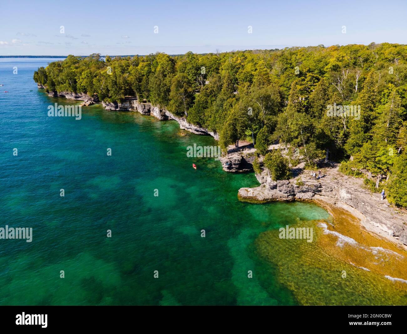 Fotografia di Cave Point County Park, Sturgeon Bay, Door County, Wisconsin, USA. Foto Stock