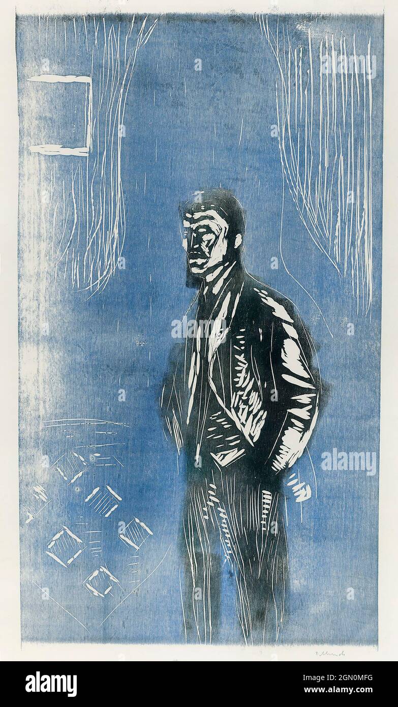 Auto&ndash;Ritratto in chiaro di luna (ca. 1904-1906) di Edvard Munch. Foto Stock