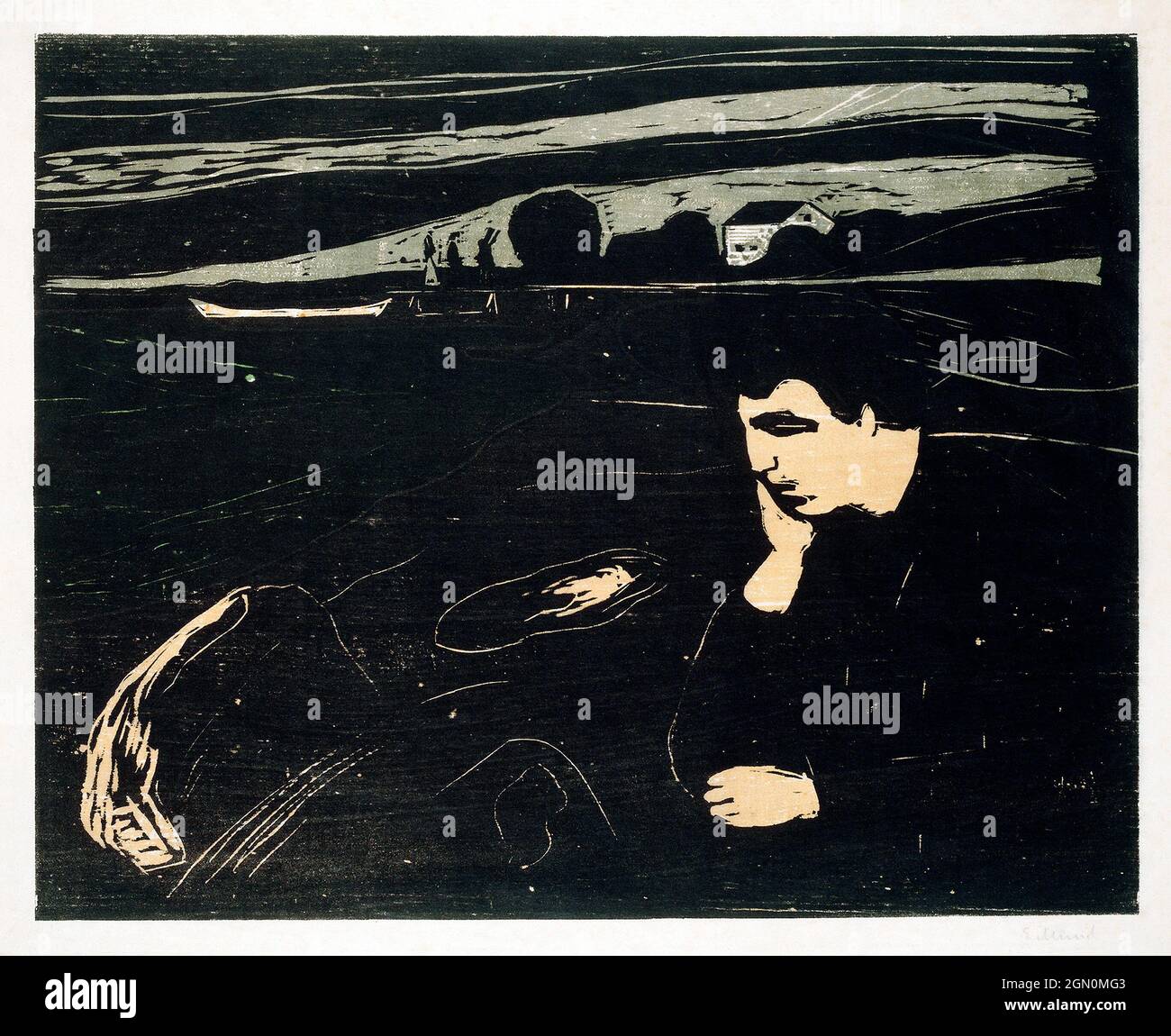 Melancholy III (1902) di Edvard Munch. Foto Stock