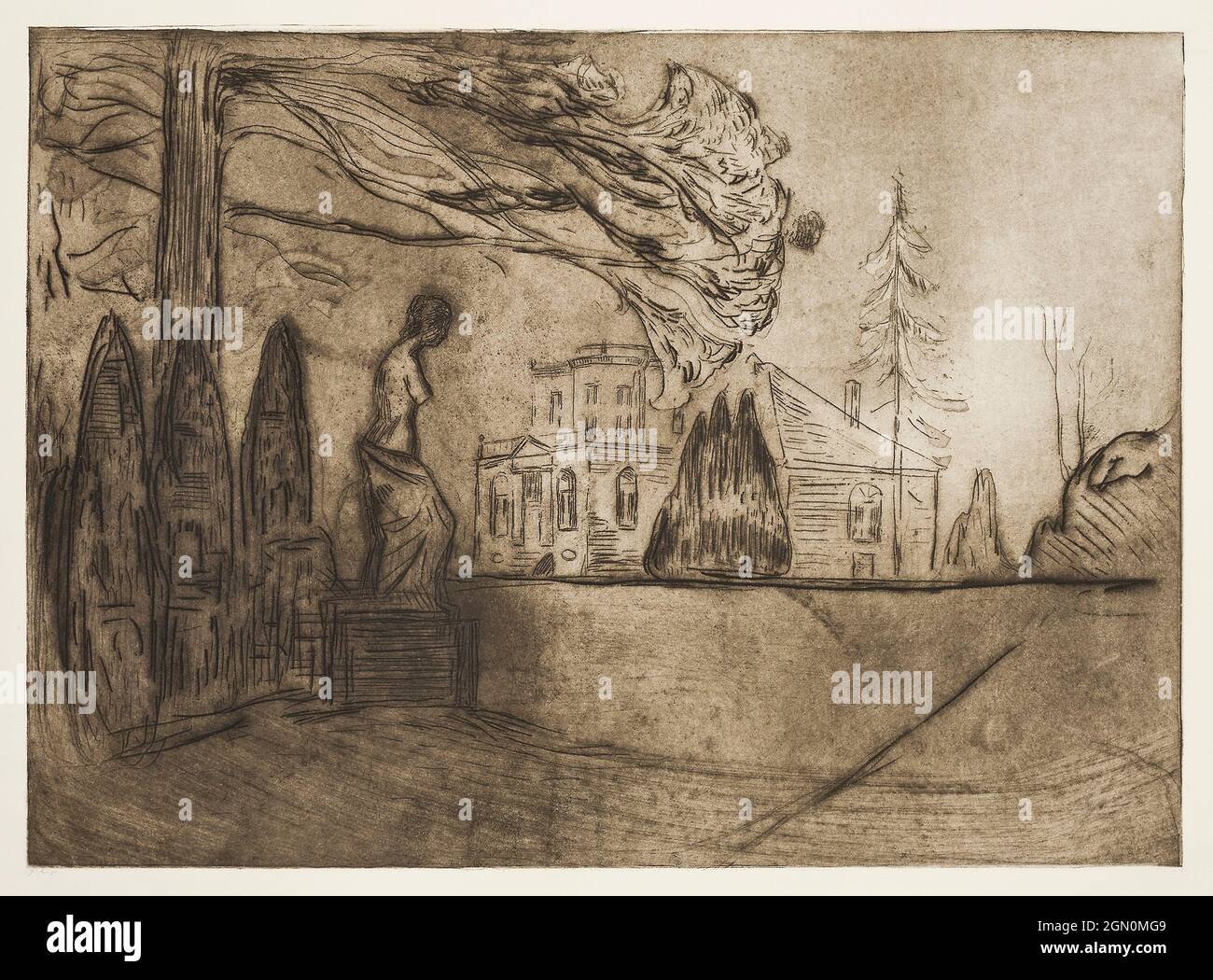 The Garden at Night (1902) di Edvard Munch. Foto Stock