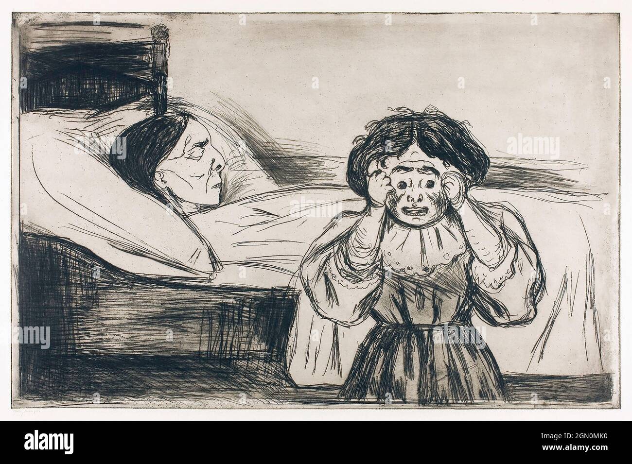 La Madre morta e il suo bambino (1901) di Edvard Munch. Foto Stock