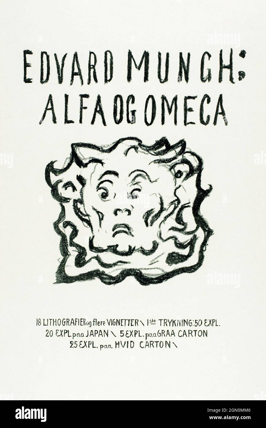 Alpha e Omega:Title Page (ca. 1909&ndash;1909) di Edvard Munch. Foto Stock