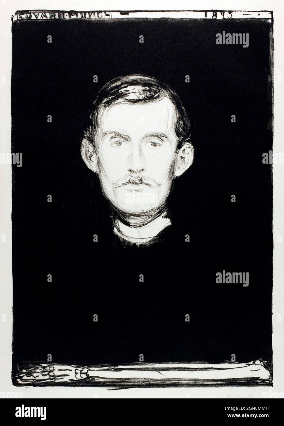 Autoritratto (1895) di Edvard Munch. Foto Stock